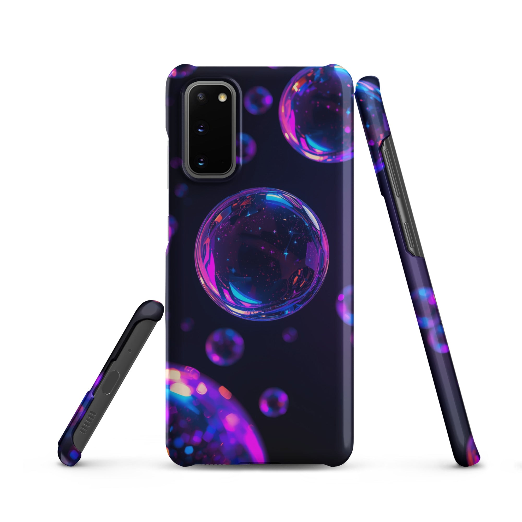 Cover Samsung Resistente – Compatibile con Ricarica Wireless – Design Bolle Viola-Biiply