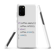 Cover Samsung Resistente – Compatibile con Ricarica Wireless – Design Codice Javascript-Biiply