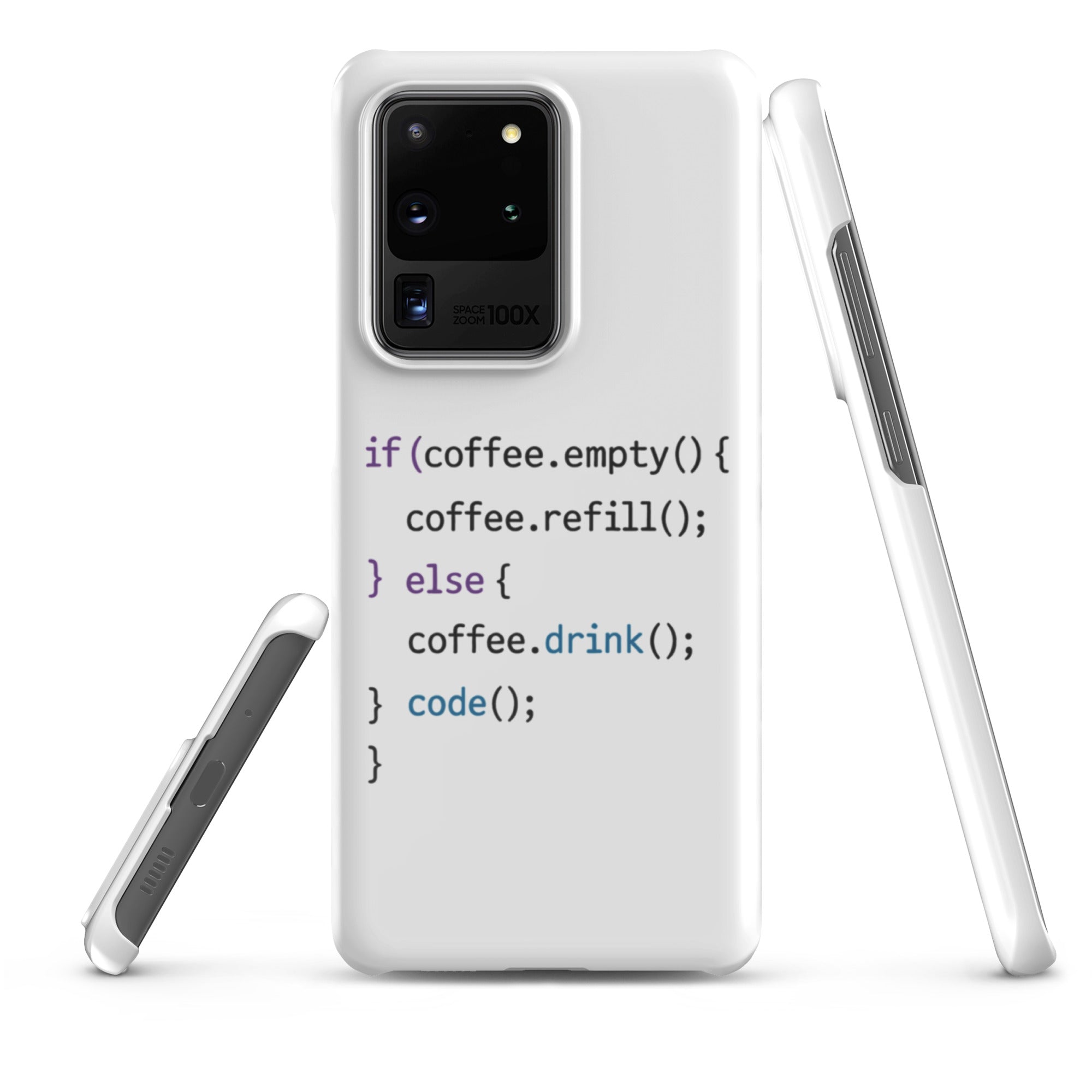 Cover Samsung Resistente – Compatibile con Ricarica Wireless – Design Codice Javascript-Biiply