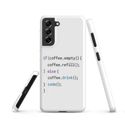 Cover Samsung Resistente – Compatibile con Ricarica Wireless – Design Codice Javascript-Biiply