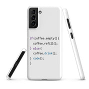 Cover Samsung Resistente – Compatibile con Ricarica Wireless – Design Codice Javascript-Biiply