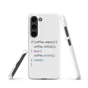Cover Samsung Resistente – Compatibile con Ricarica Wireless – Design Codice Javascript-Biiply