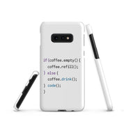 Cover Samsung Resistente – Compatibile con Ricarica Wireless – Design Codice Javascript-Biiply