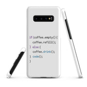 Cover Samsung Resistente – Compatibile con Ricarica Wireless – Design Codice Javascript-Biiply