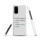 Cover Samsung Resistente – Compatibile con Ricarica Wireless – Design Codice Javascript