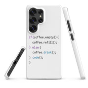 Cover Samsung Resistente – Compatibile con Ricarica Wireless – Design Codice Javascript-Biiply