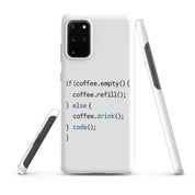Cover Samsung Resistente – Compatibile con Ricarica Wireless – Design Codice Javascript-Biiply