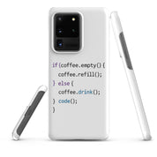Cover Samsung Resistente – Compatibile con Ricarica Wireless – Design Codice Javascript-Biiply