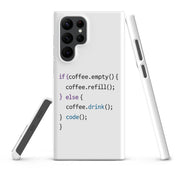 Cover Samsung Resistente – Compatibile con Ricarica Wireless – Design Codice Javascript-Biiply