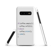 Cover Samsung Resistente – Compatibile con Ricarica Wireless – Design Codice Javascript-Biiply