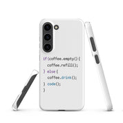 Cover Samsung Resistente – Compatibile con Ricarica Wireless – Design Codice Javascript-Biiply