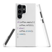 Cover Samsung Resistente – Compatibile con Ricarica Wireless – Design Codice Javascript-Biiply