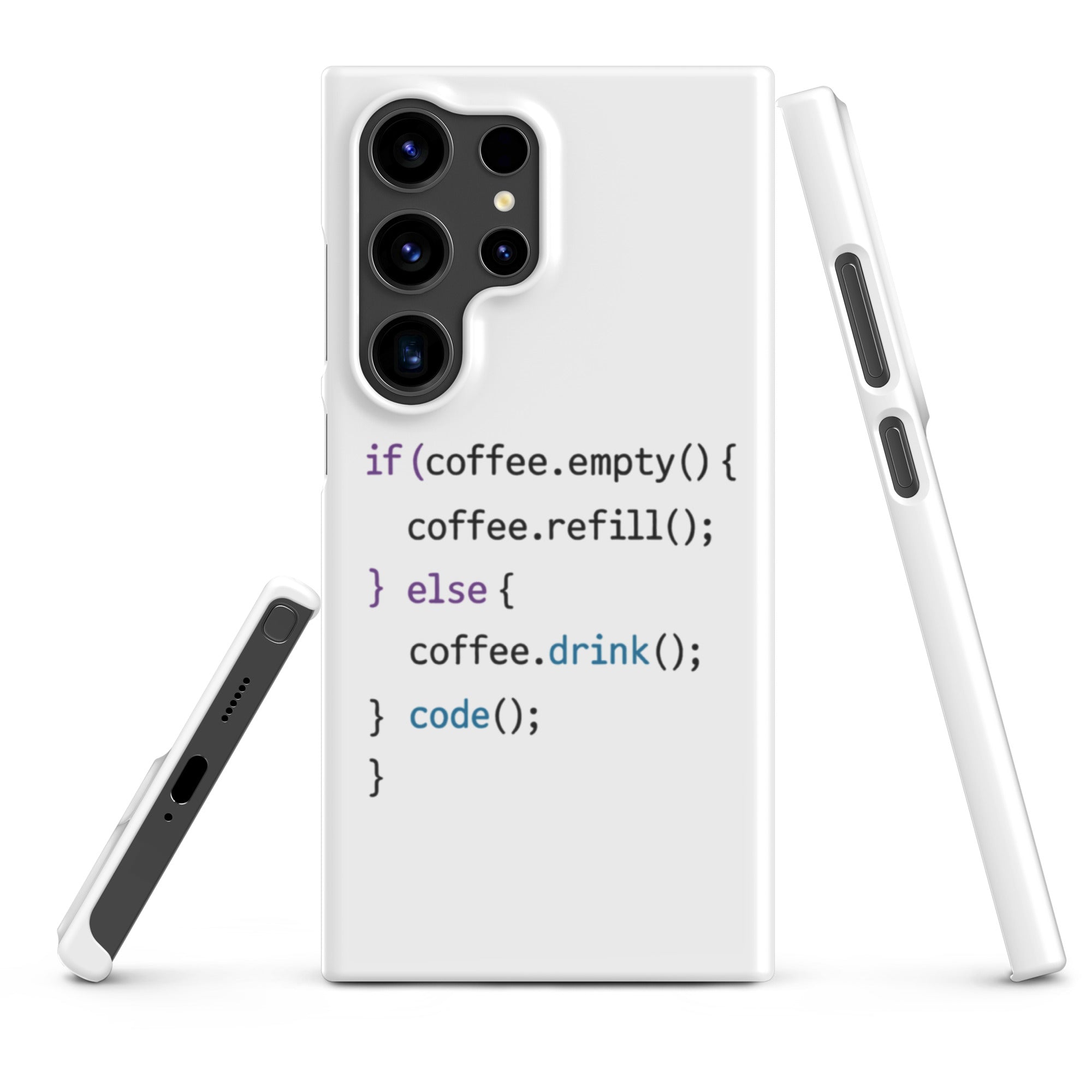 Cover Samsung Resistente – Compatibile con Ricarica Wireless – Design Codice Javascript-Biiply