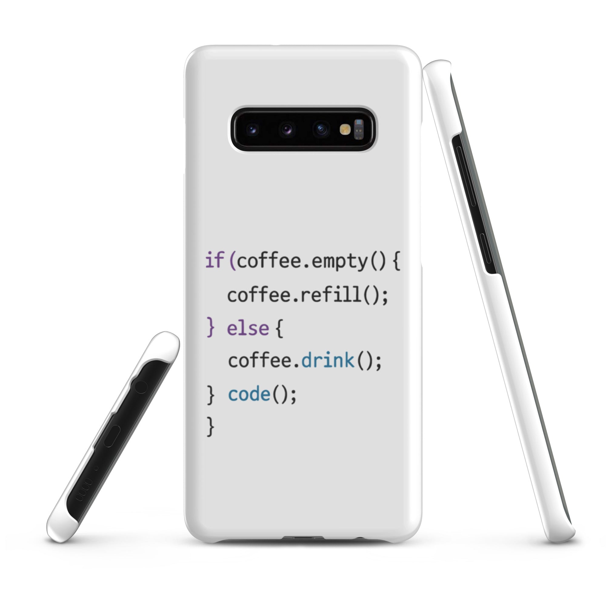 Cover Samsung Resistente – Compatibile con Ricarica Wireless – Design Codice Javascript-Biiply