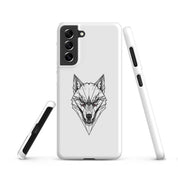 Cover Samsung Resistente – Compatibile con Ricarica Wireless – Design Frame Testa di Lupo-Biiply