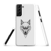 Cover Samsung Resistente – Compatibile con Ricarica Wireless – Design Frame Testa di Lupo-Biiply