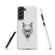 Cover Samsung Resistente – Compatibile con Ricarica Wireless – Design Frame Testa di Lupo-Biiply