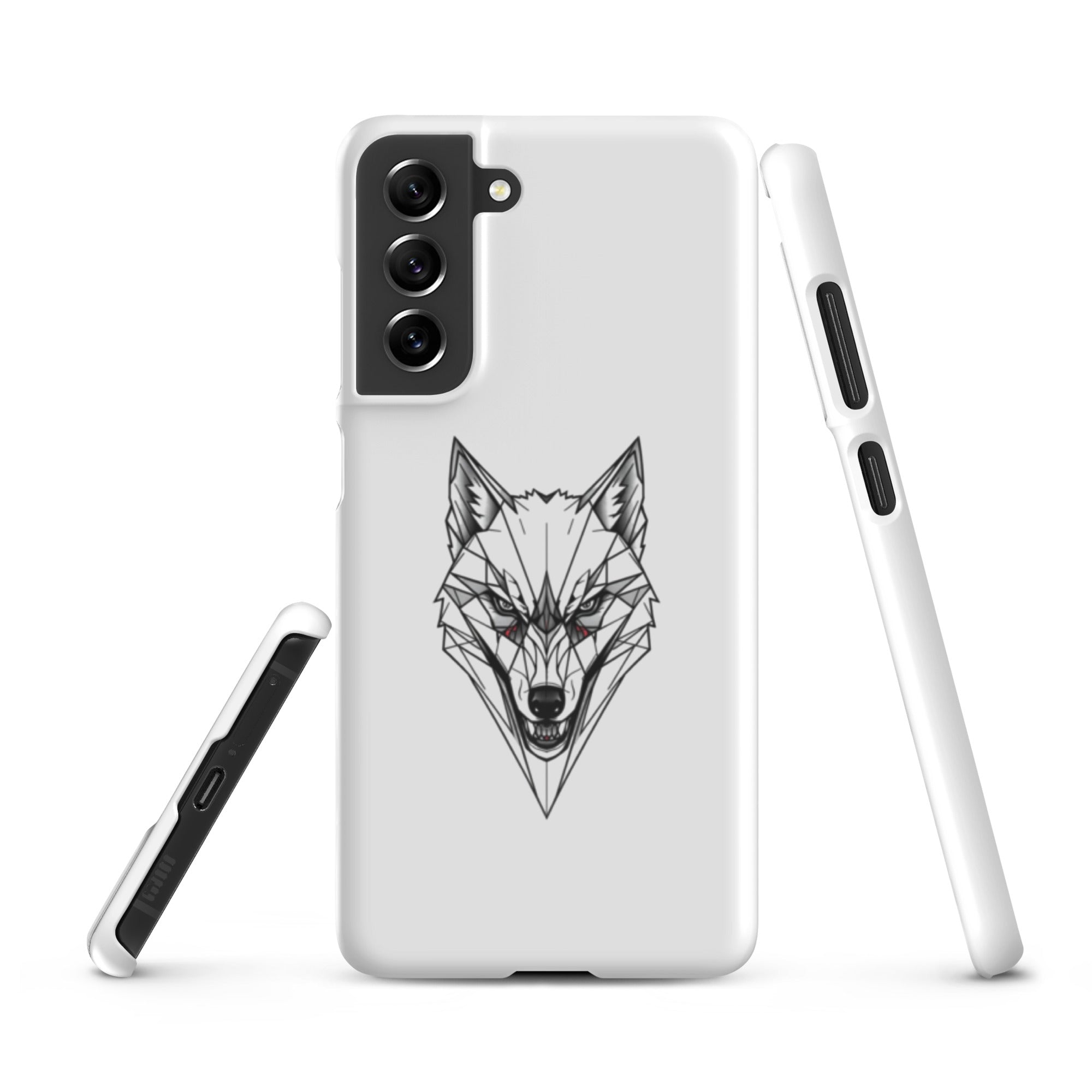 Cover Samsung Resistente – Compatibile con Ricarica Wireless – Design Frame Testa di Lupo-Biiply