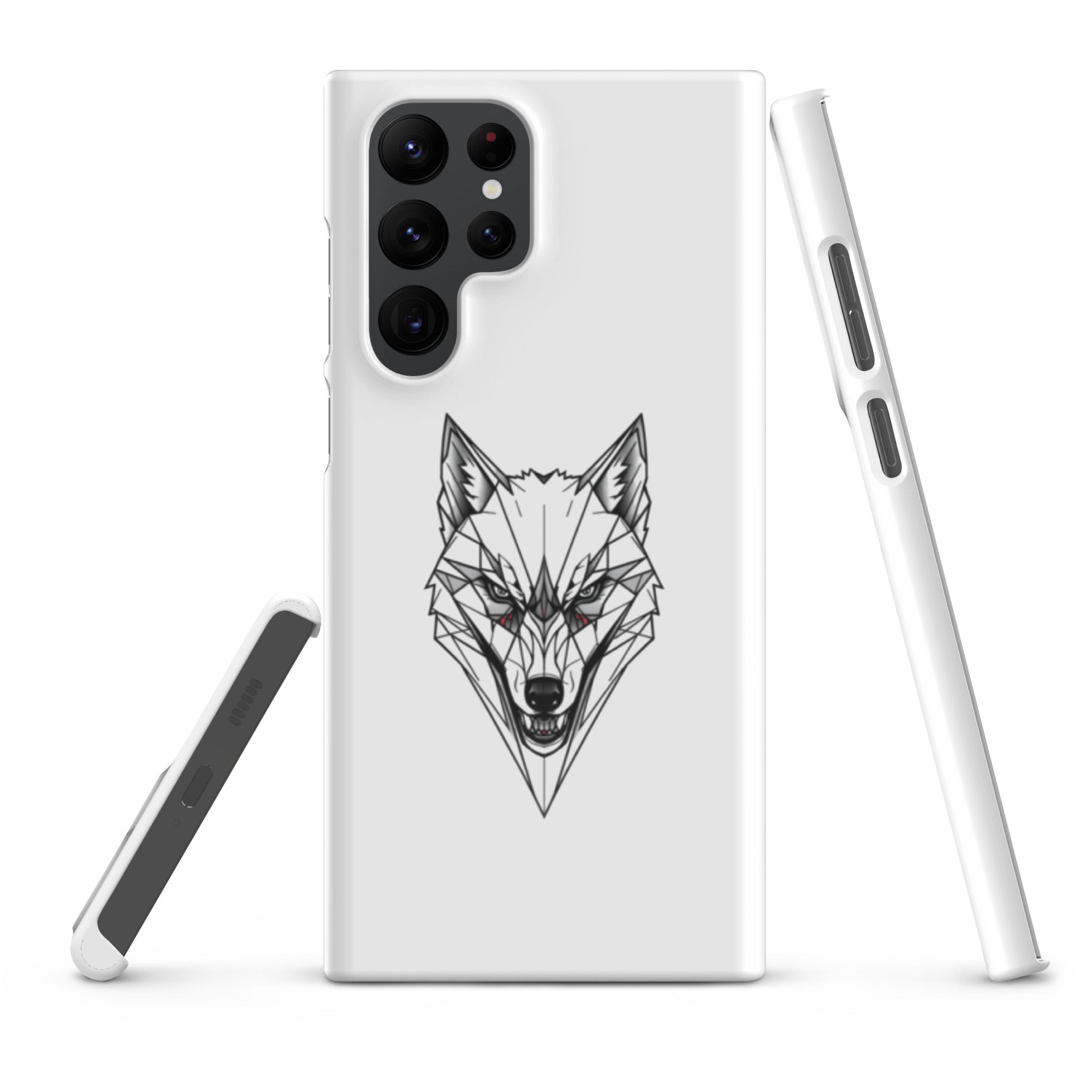 Cover Samsung Resistente – Compatibile con Ricarica Wireless – Design Frame Testa di Lupo-Biiply
