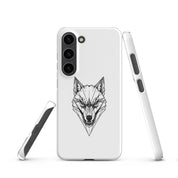 Cover Samsung Resistente – Compatibile con Ricarica Wireless – Design Frame Testa di Lupo-Biiply
