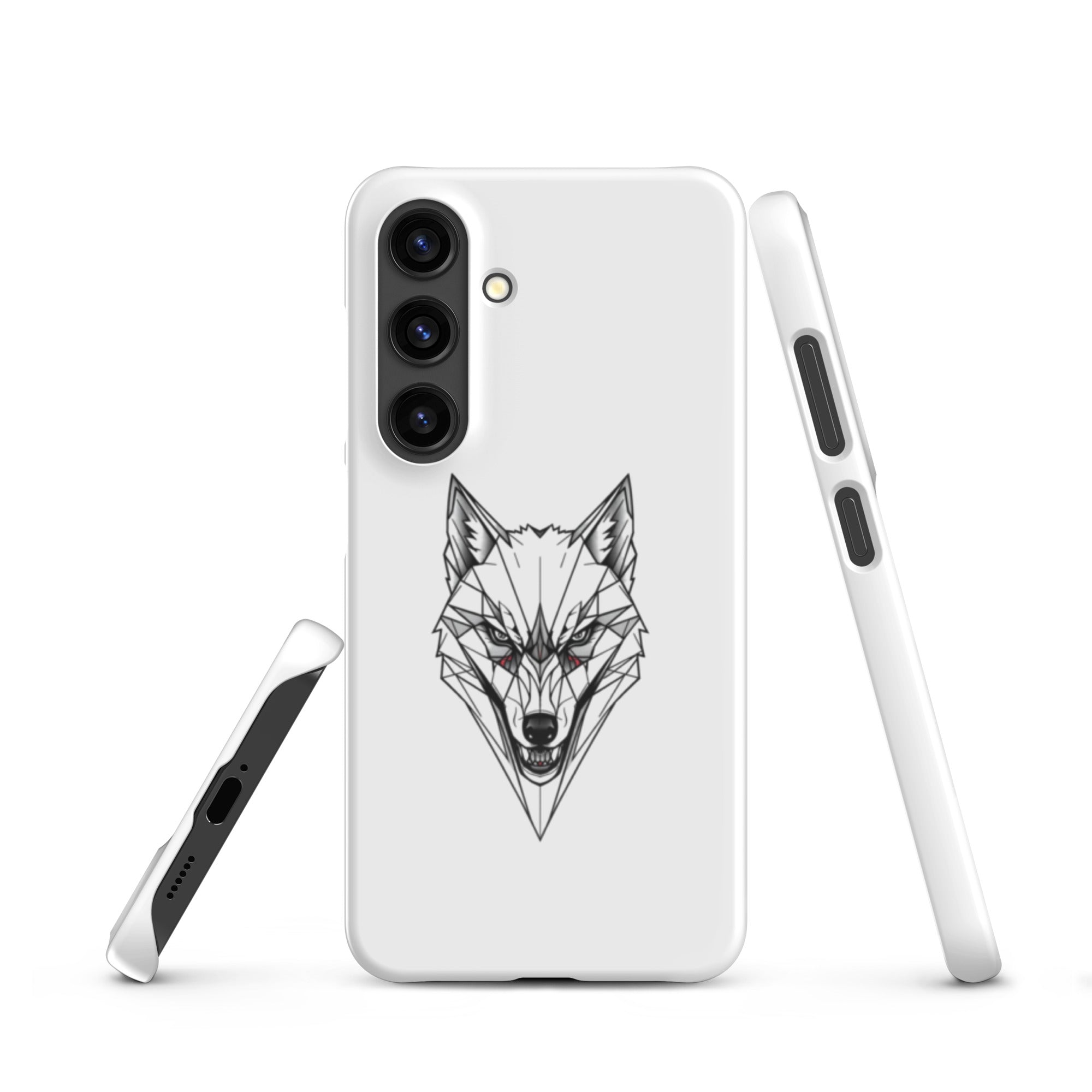 Cover Samsung Resistente – Compatibile con Ricarica Wireless – Design Frame Testa di Lupo-Biiply
