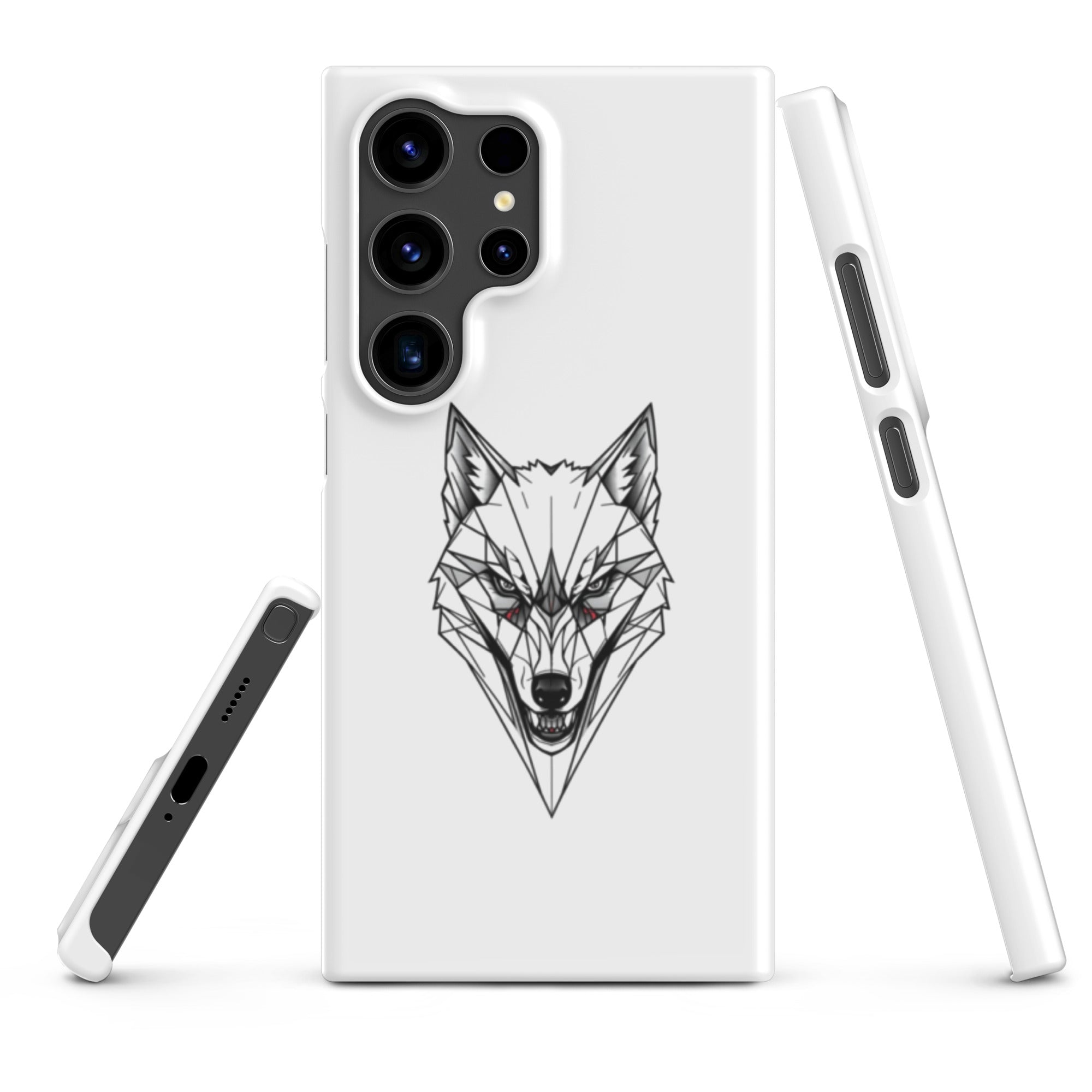 Cover Samsung Resistente – Compatibile con Ricarica Wireless – Design Frame Testa di Lupo-Biiply