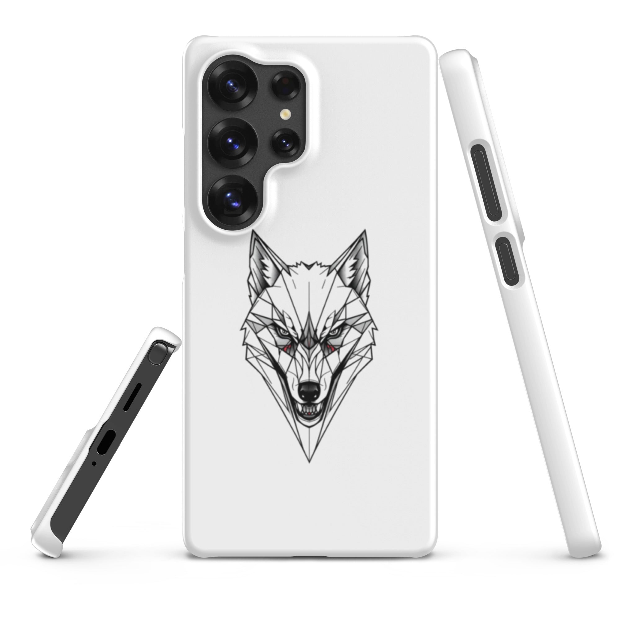 Cover Samsung Resistente – Compatibile con Ricarica Wireless – Design Frame Testa di Lupo-Biiply