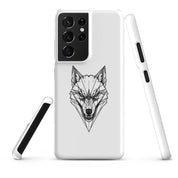 Cover Samsung Resistente – Compatibile con Ricarica Wireless – Design Frame Testa di Lupo-Biiply