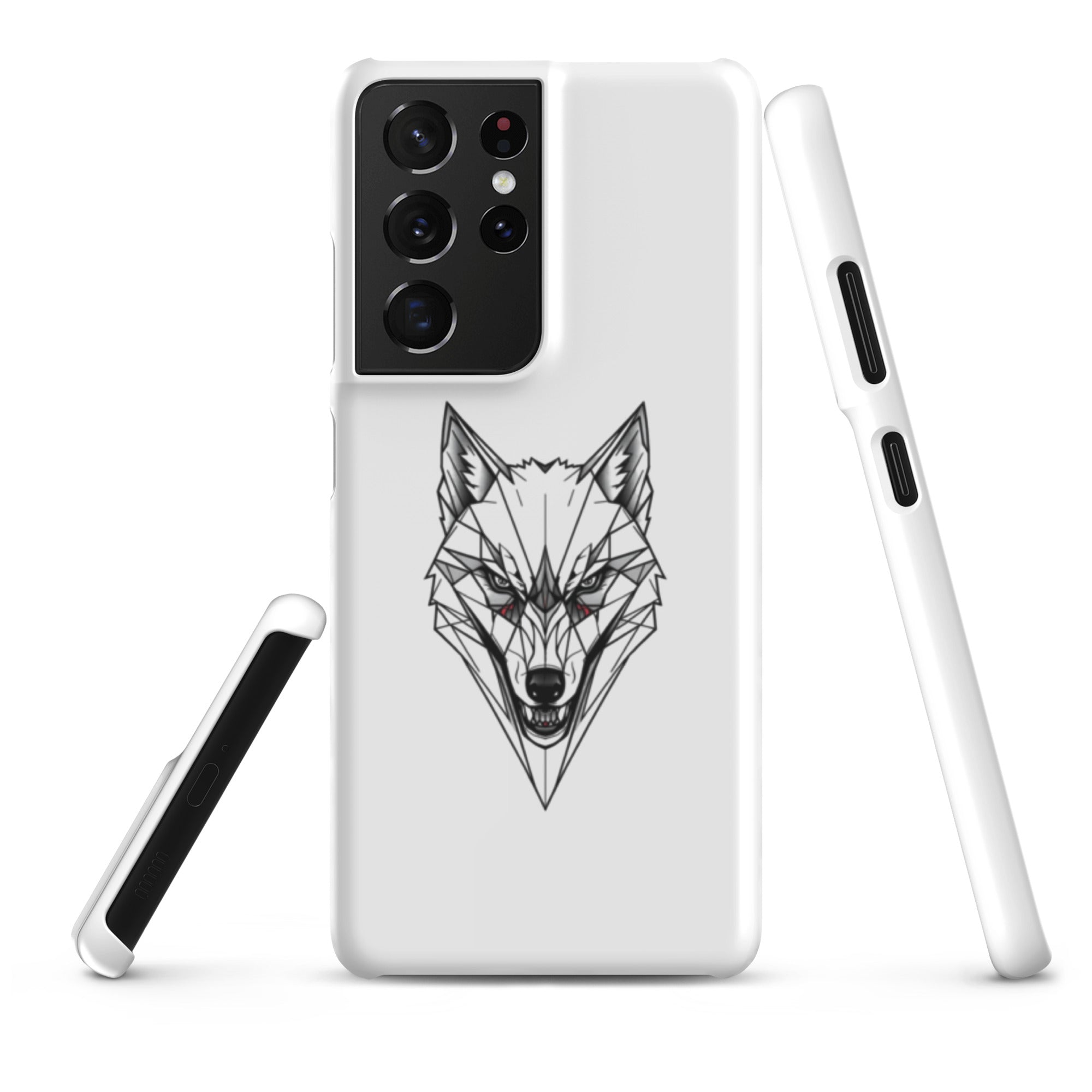 Cover Samsung Resistente – Compatibile con Ricarica Wireless – Design Frame Testa di Lupo-Biiply