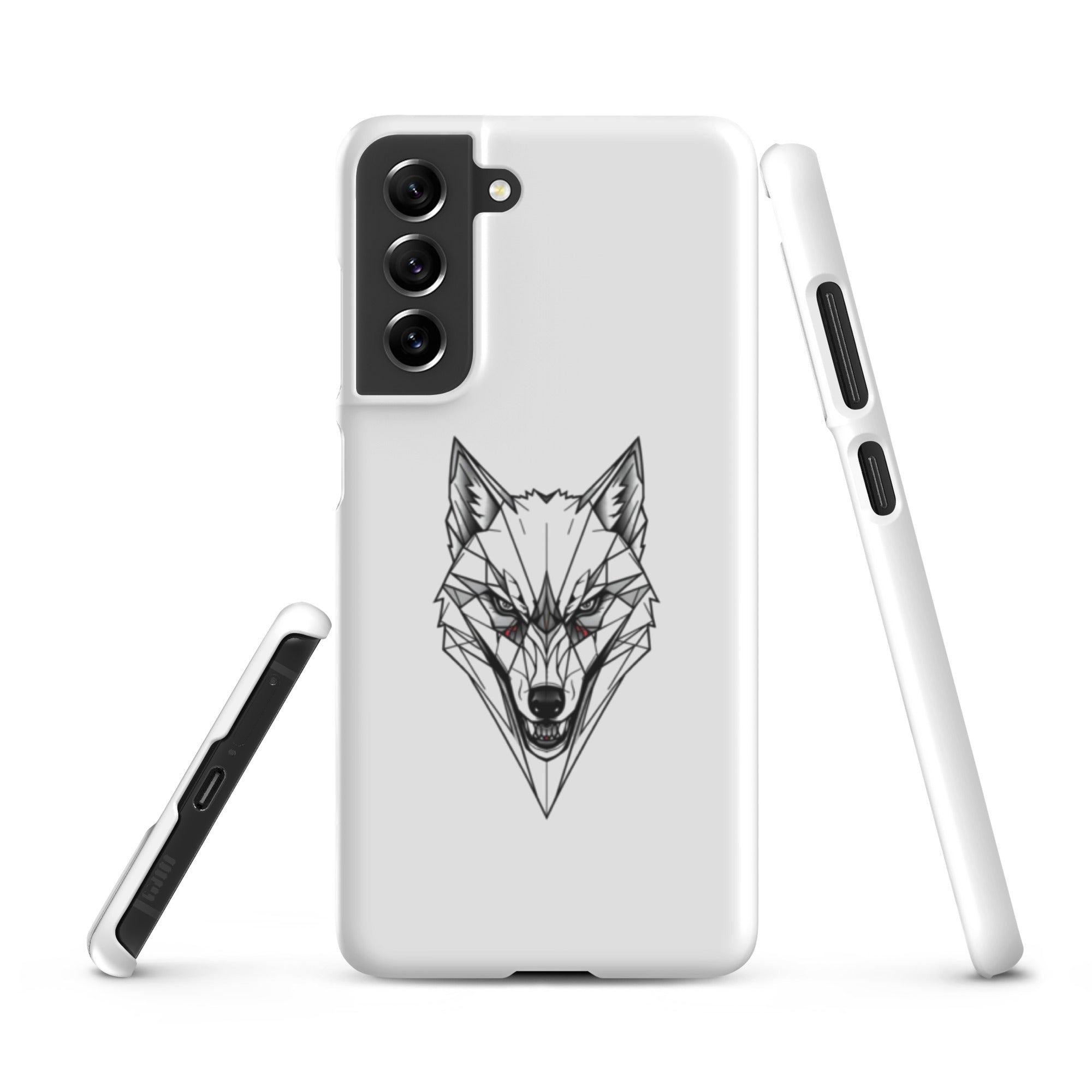 Cover Samsung Resistente – Compatibile con Ricarica Wireless – Design Frame Testa di Lupo-Biiply