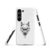 Cover Samsung Resistente – Compatibile con Ricarica Wireless – Design Frame Testa di Lupo-Biiply