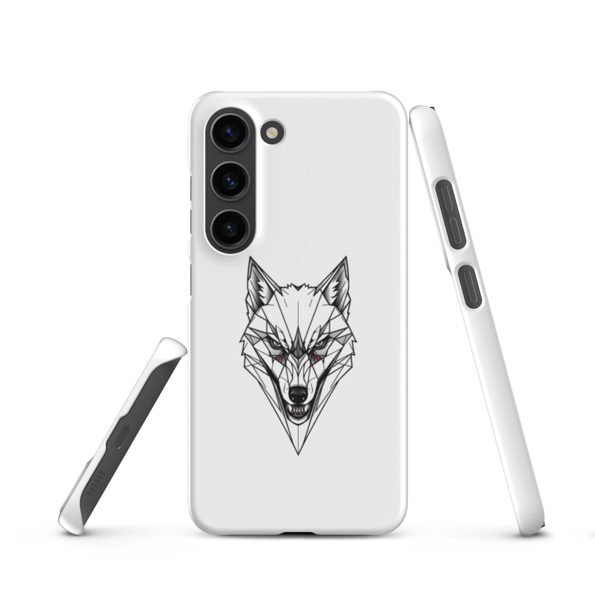 Cover Samsung Resistente – Compatibile con Ricarica Wireless – Design Frame Testa di Lupo-Biiply