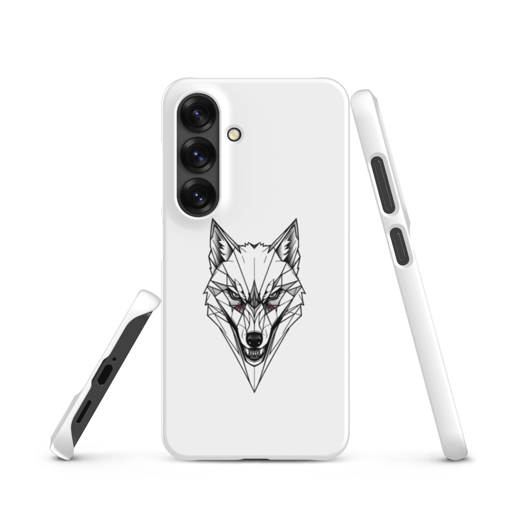 Cover Samsung Resistente – Compatibile con Ricarica Wireless – Design Frame Testa di Lupo-Biiply