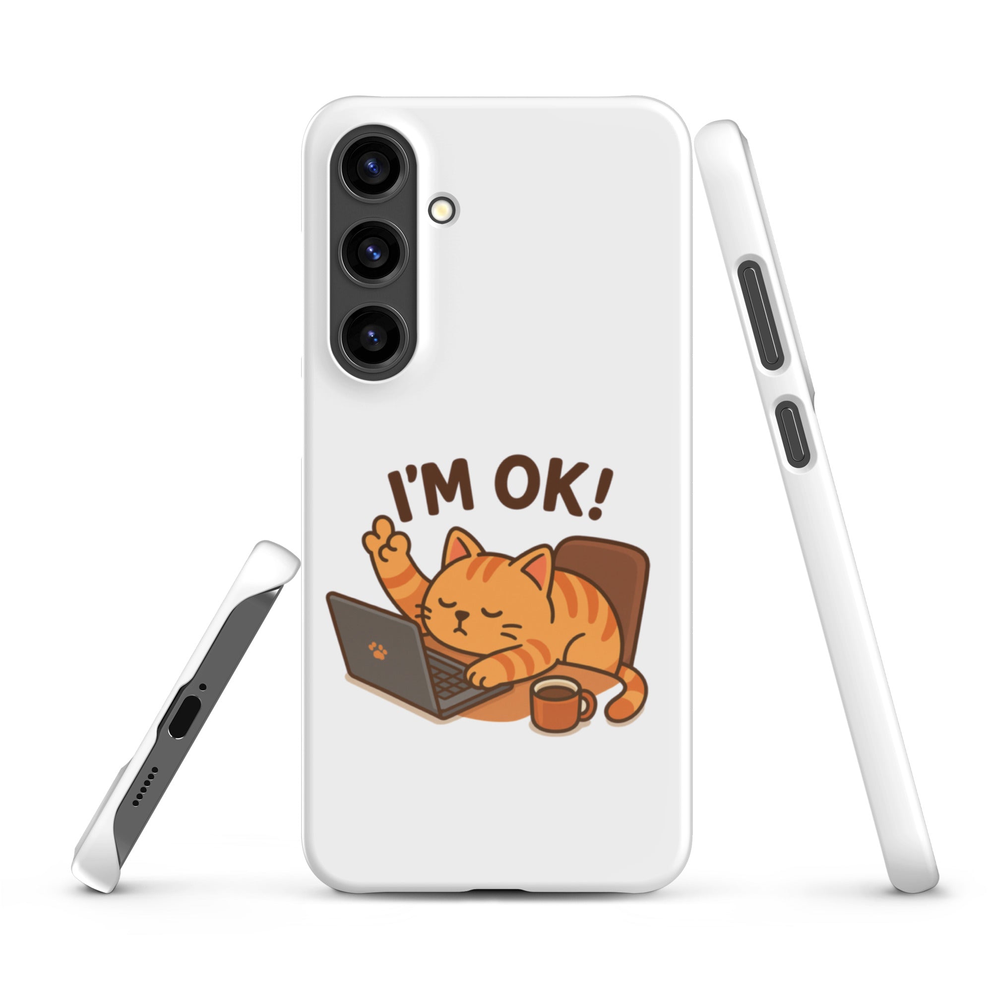 Cover Samsung Resistente – Compatibile con Ricarica Wireless – Design Gatto Sto Bene-Biiply