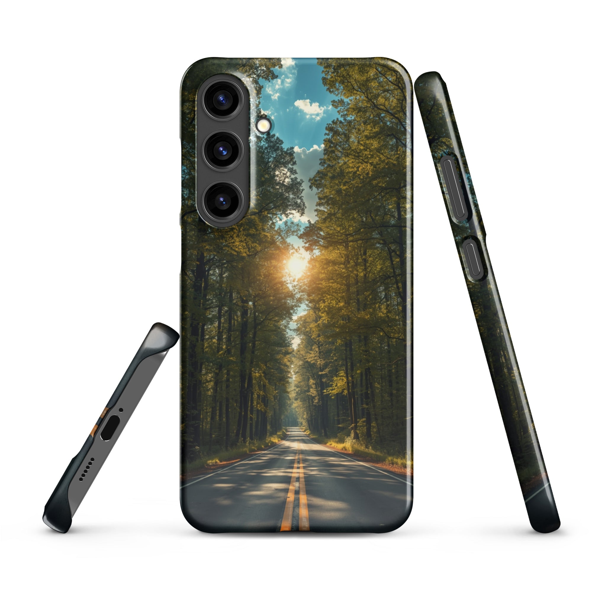 Cover Samsung Resistente – Compatibile con Ricarica Wireless – Design Green Road-Biiply