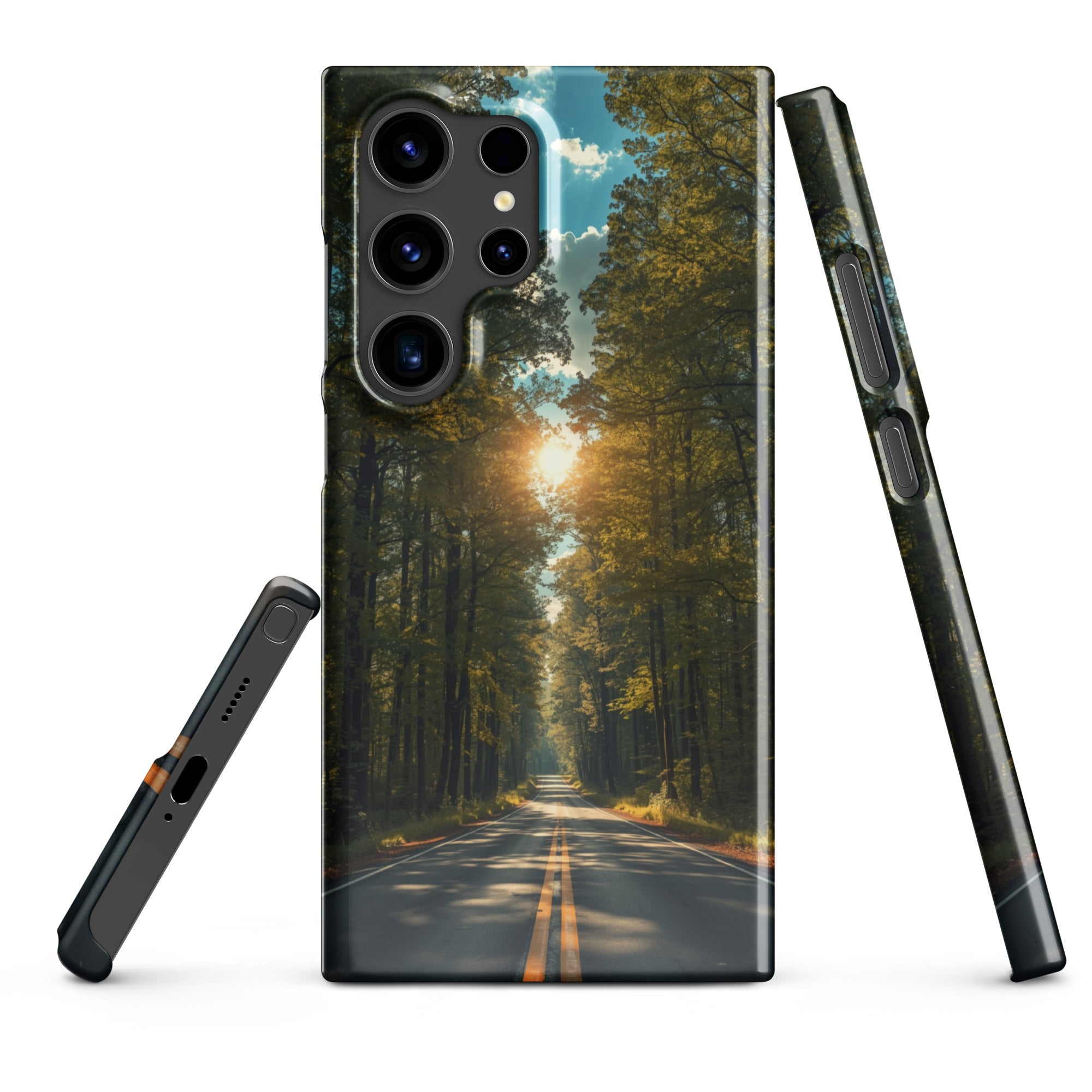 Cover Samsung Resistente – Compatibile con Ricarica Wireless – Design Green Road-Biiply