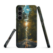 Cover Samsung Resistente – Compatibile con Ricarica Wireless – Design Green Road-Biiply