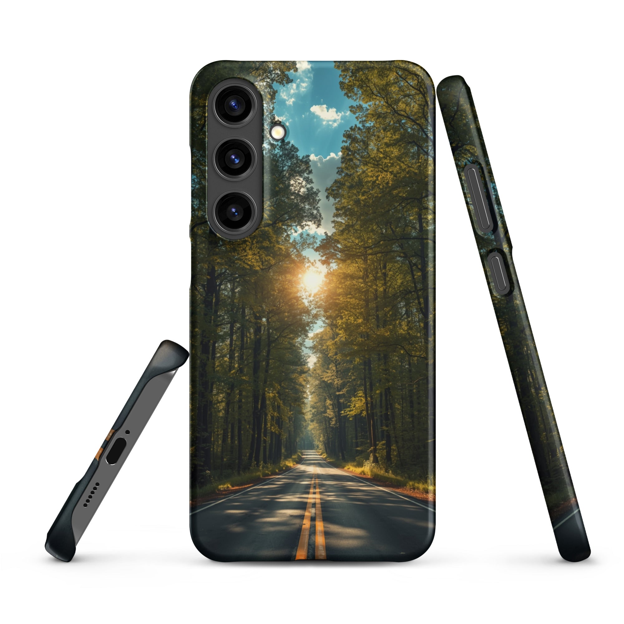 Cover Samsung Resistente – Compatibile con Ricarica Wireless – Design Green Road-Biiply