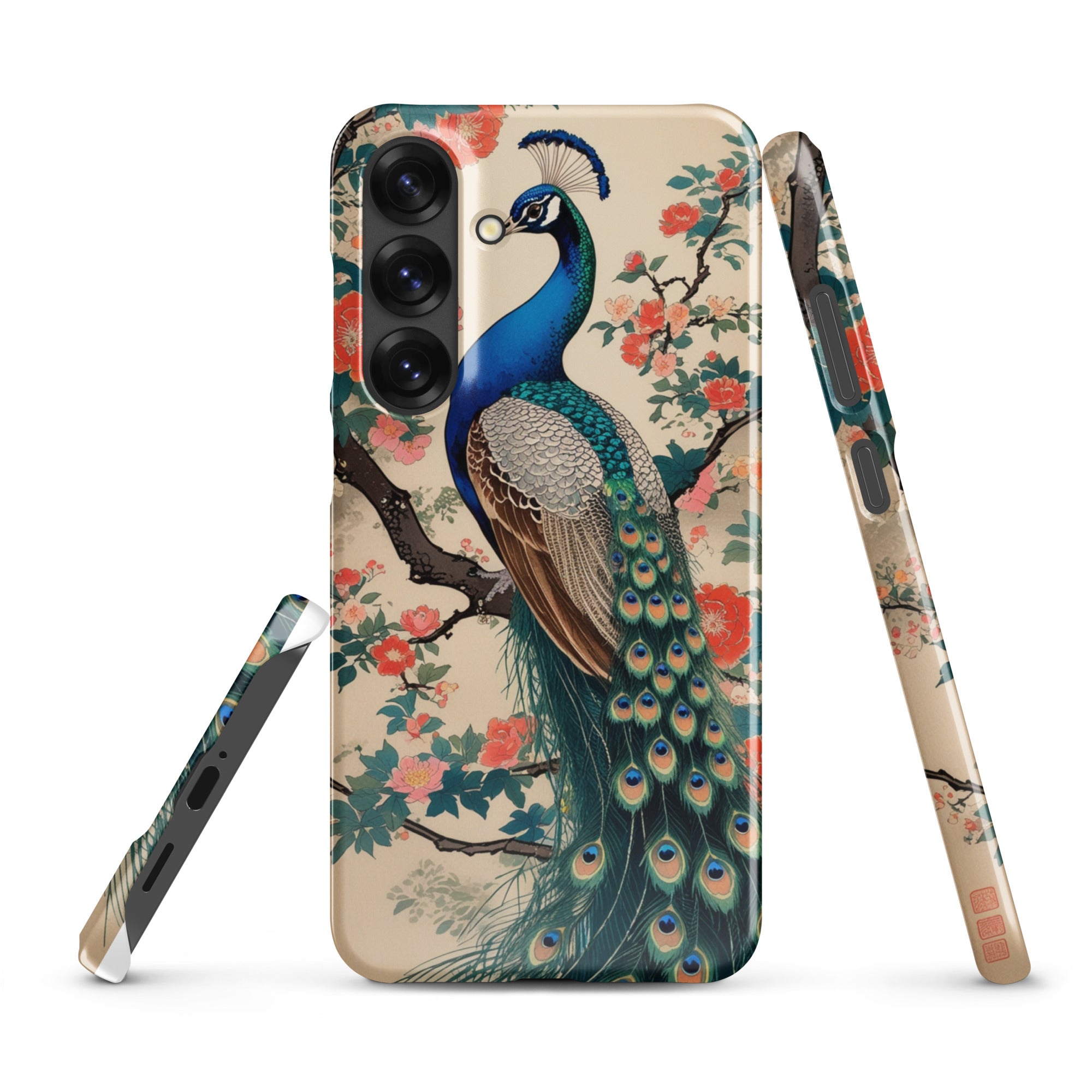 Cover Samsung Resistente – Compatibile con Ricarica Wireless – Design Pavone Giapponese-Biiply