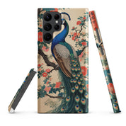 Cover Samsung Resistente – Compatibile con Ricarica Wireless – Design Pavone Giapponese-Biiply