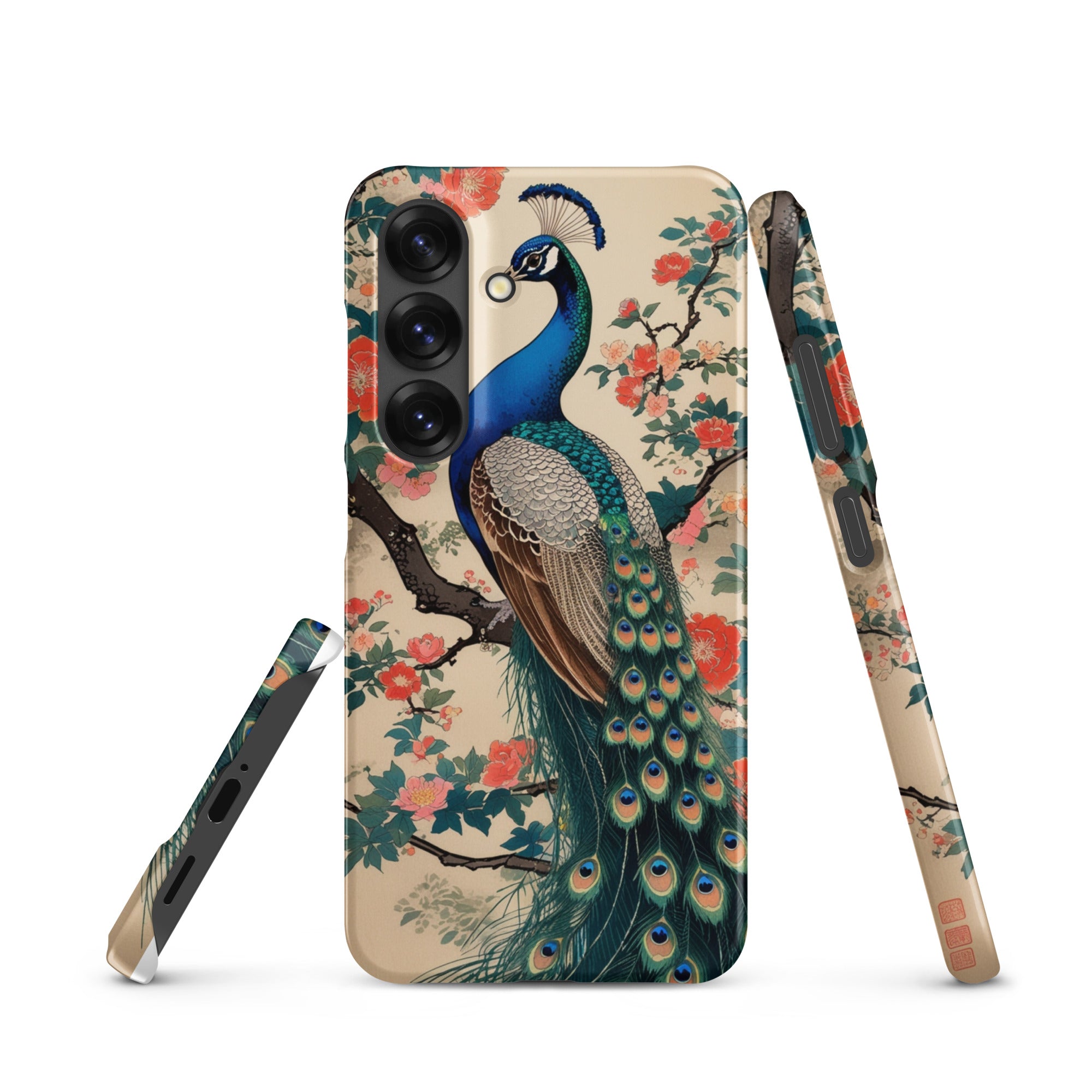 Cover Samsung Resistente – Compatibile con Ricarica Wireless – Design Pavone Giapponese-Biiply