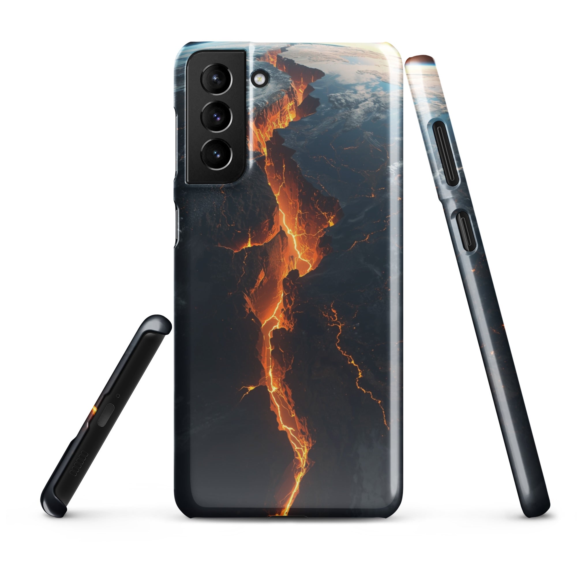 Cover Samsung Resistente – Compatibile con Ricarica Wireless – Design Spaccatura Pianeta Terra-Biiply