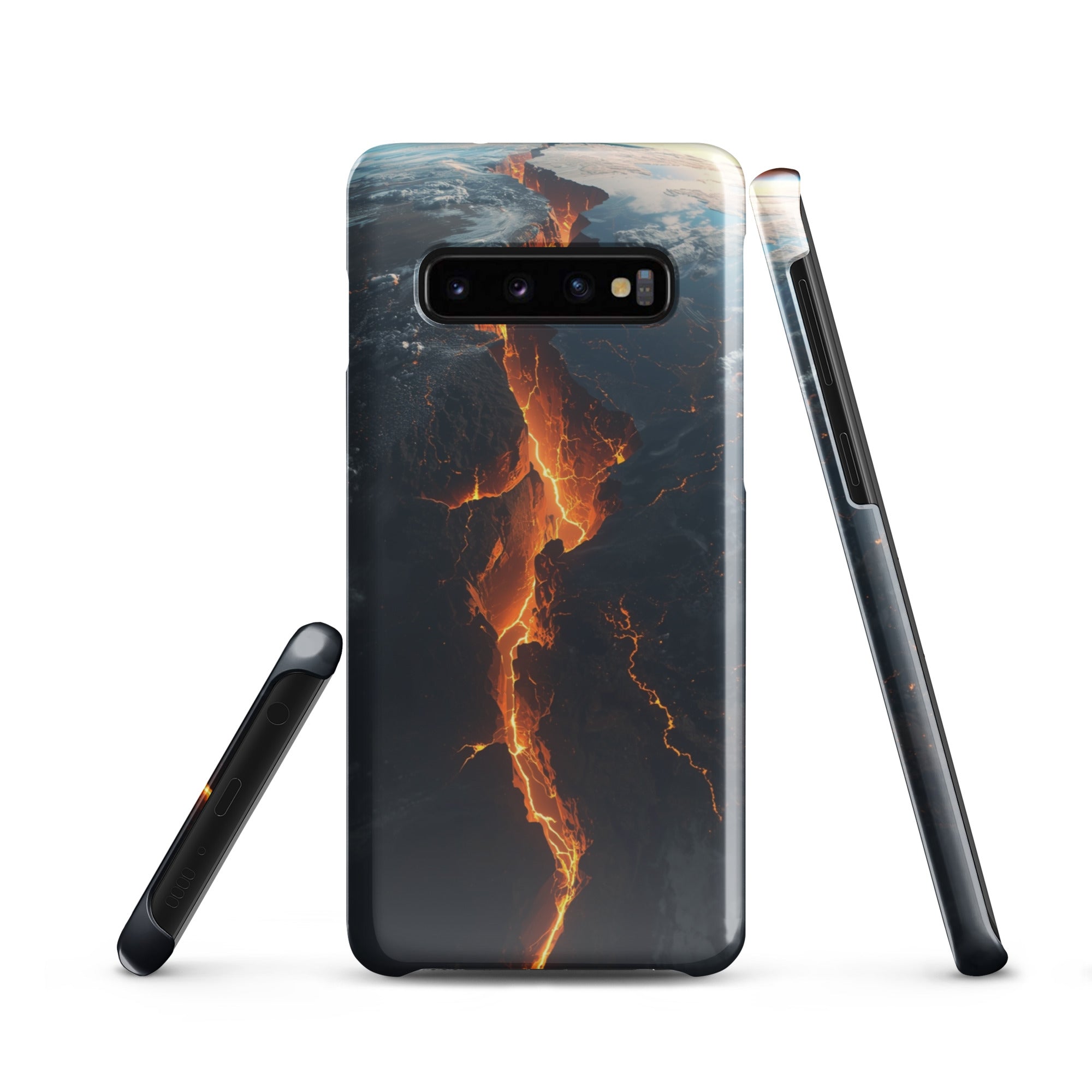 Cover Samsung Resistente – Compatibile con Ricarica Wireless – Design Spaccatura Pianeta Terra-Biiply