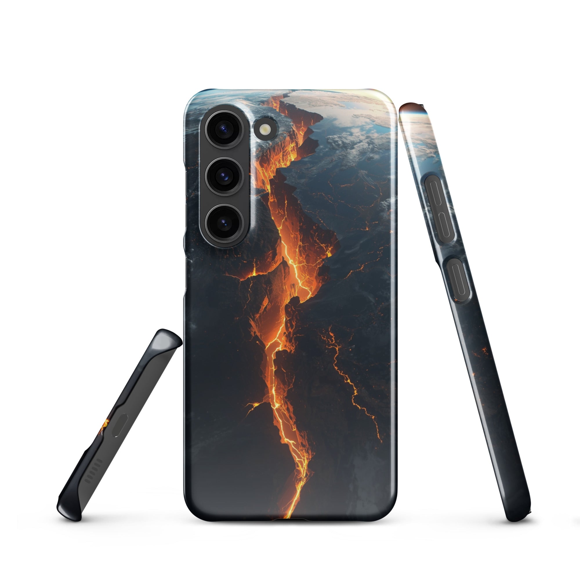 Cover Samsung Resistente – Compatibile con Ricarica Wireless – Design Spaccatura Pianeta Terra-Biiply