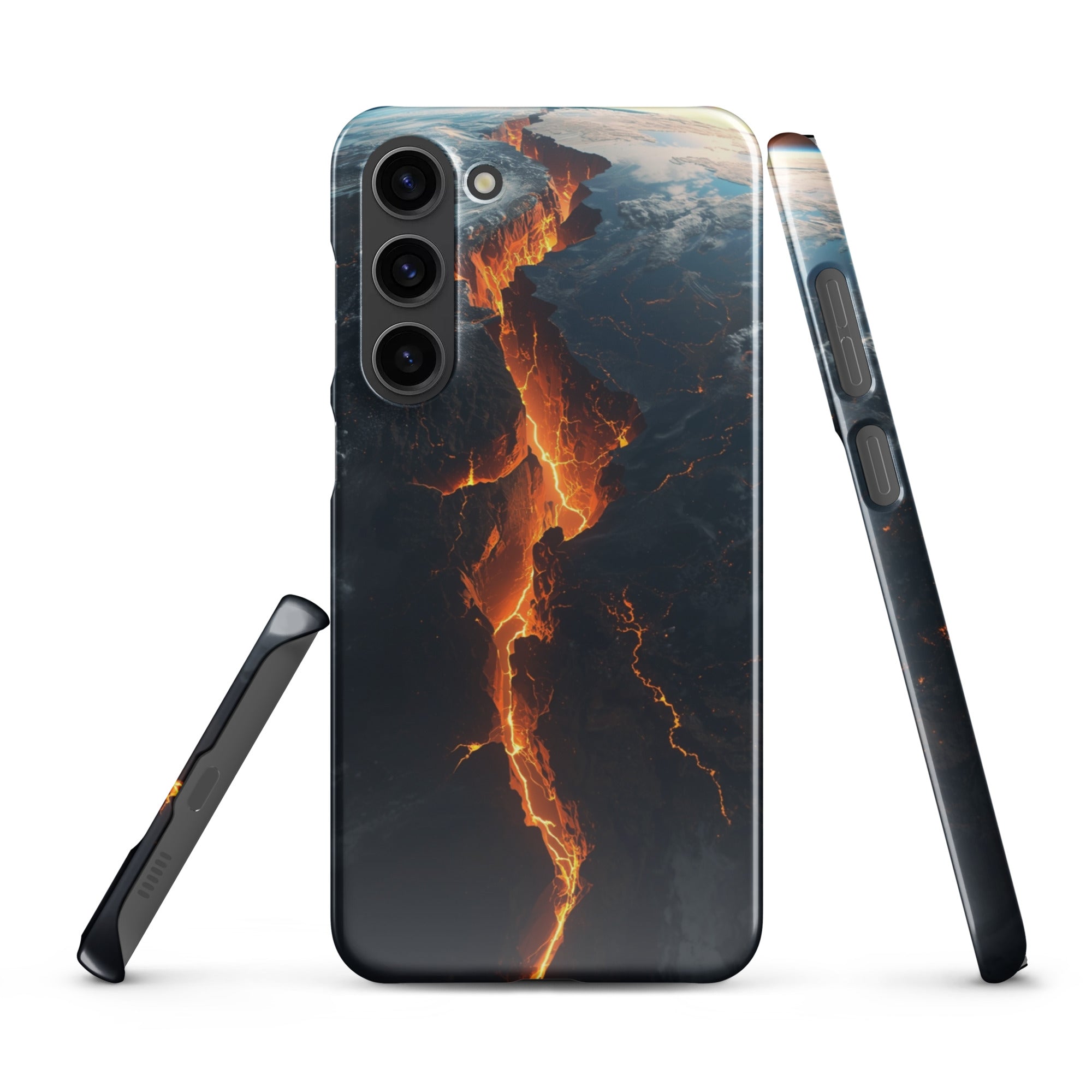 Cover Samsung Resistente – Compatibile con Ricarica Wireless – Design Spaccatura Pianeta Terra-Biiply