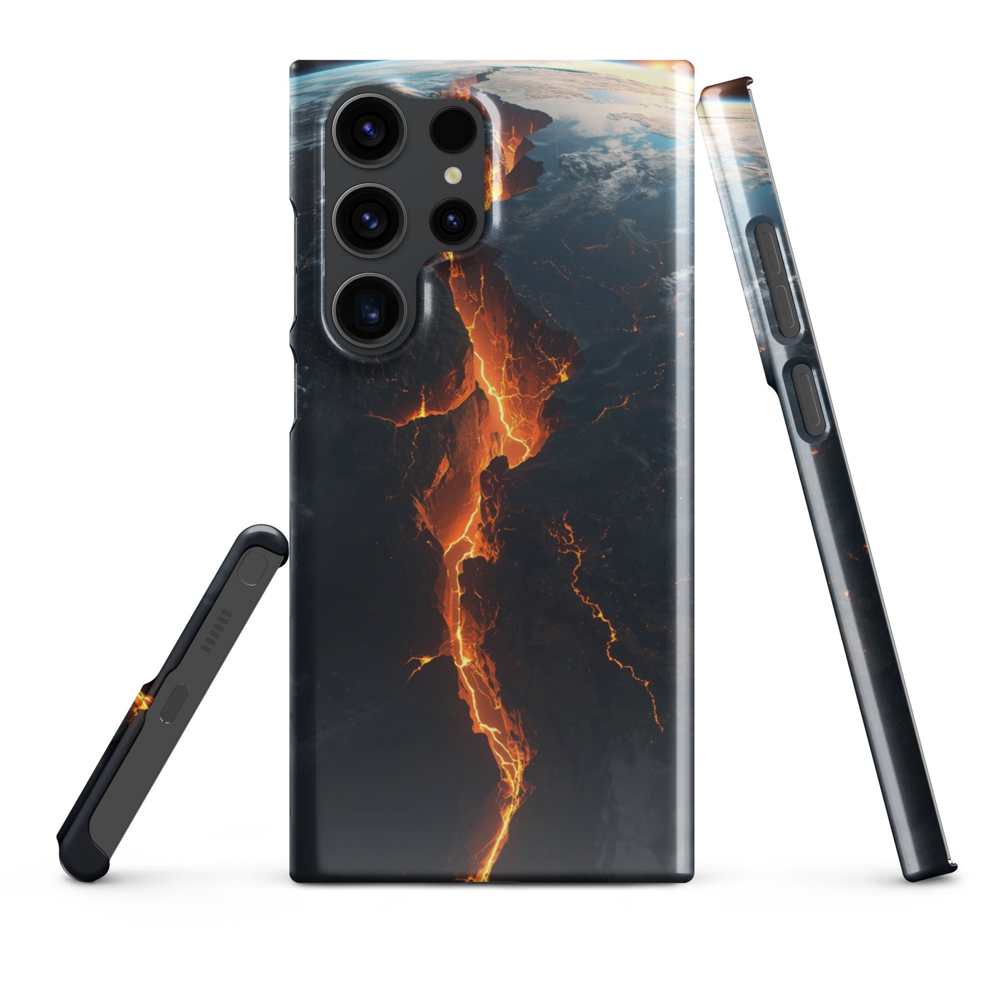 Cover Samsung Resistente – Compatibile con Ricarica Wireless – Design Spaccatura Pianeta Terra-Biiply
