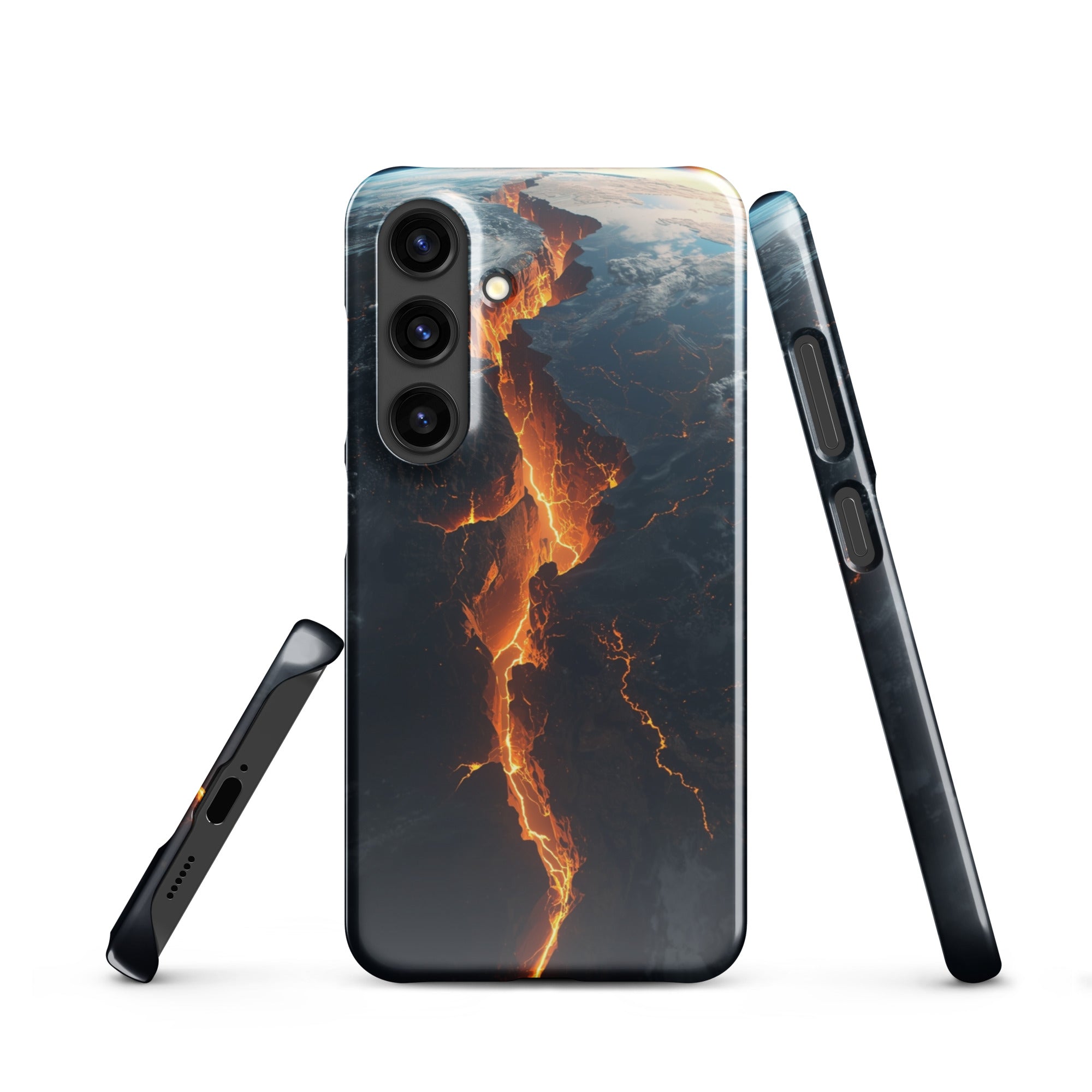 Cover Samsung Resistente – Compatibile con Ricarica Wireless – Design Spaccatura Pianeta Terra-Biiply