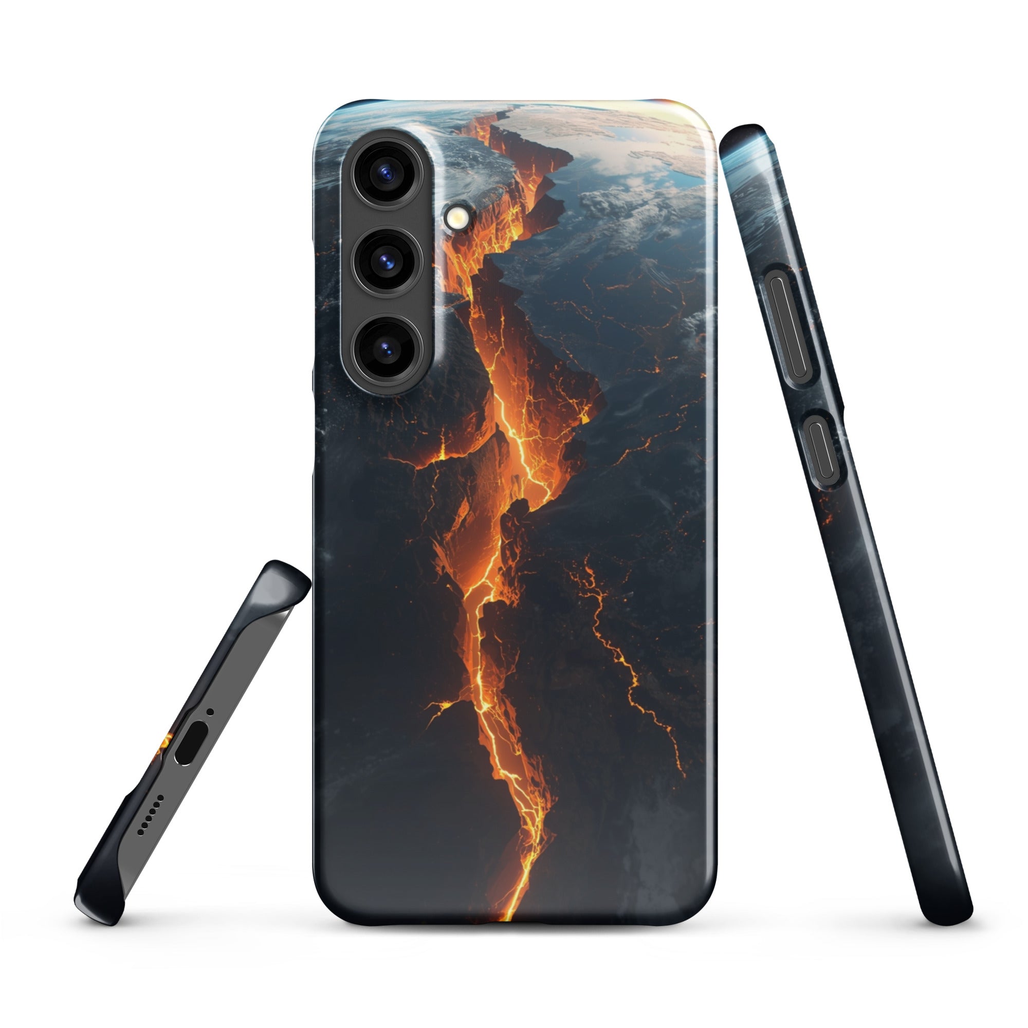 Cover Samsung Resistente – Compatibile con Ricarica Wireless – Design Spaccatura Pianeta Terra-Biiply
