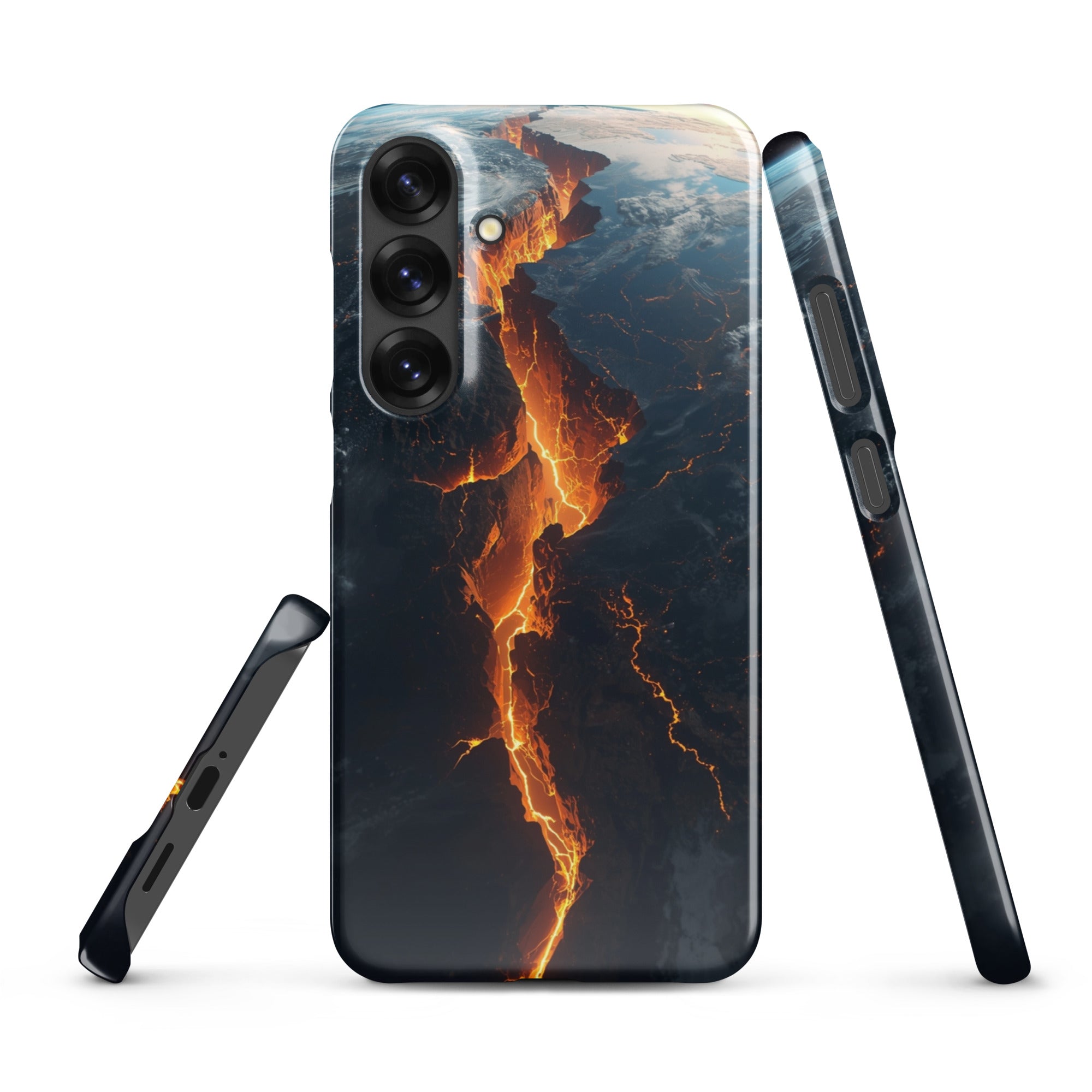 Cover Samsung Resistente – Compatibile con Ricarica Wireless – Design Spaccatura Pianeta Terra-Biiply