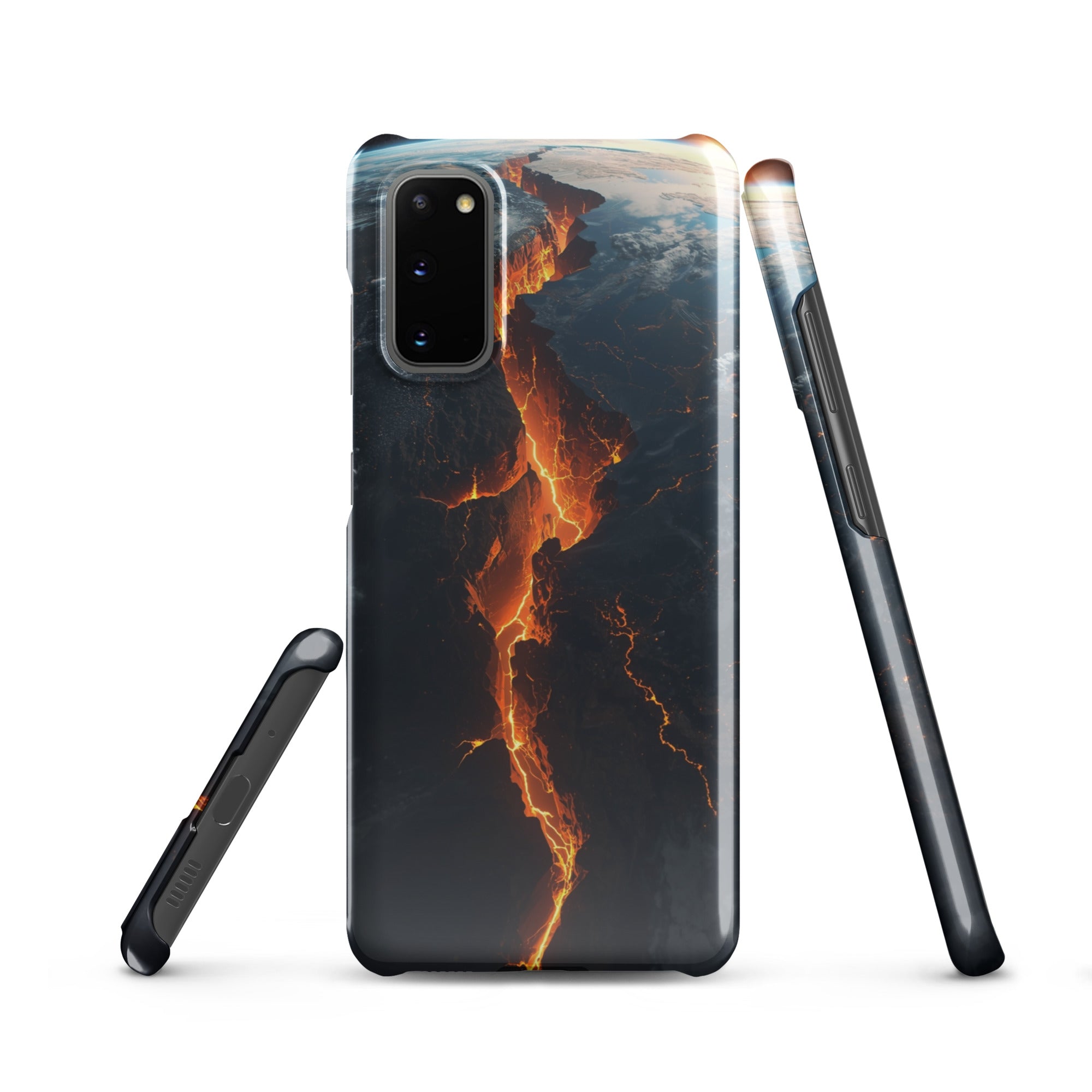 Cover Samsung Resistente – Compatibile con Ricarica Wireless – Design Spaccatura Pianeta Terra-Biiply